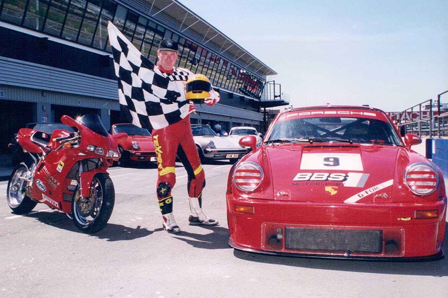 Ducati 916 and Porsche at RMA Track Day